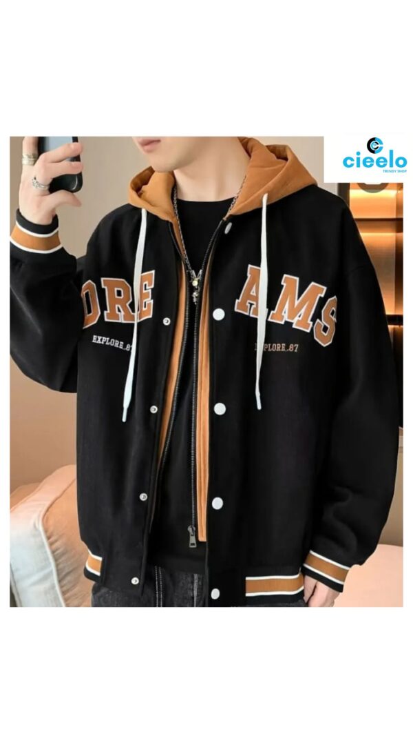 Chaqueta Varsity con Capucha - Estilo Casual y Urbano