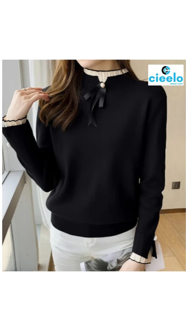 Suéter de Cuello Alto Medio – Elegancia Ligera para Primavera