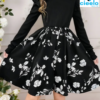 Vestido Floral Negro – Elegancia Cómoda para Niñas