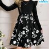 Vestido Floral Negro – Elegancia Cómoda para Niñas