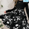 Vestido Floral Negro – Elegancia Cómoda para Niñas