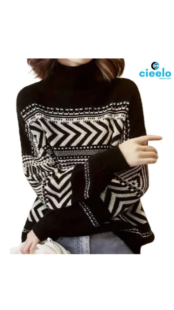 Suéter de punto cuello alto – Estilo y abrigo casual