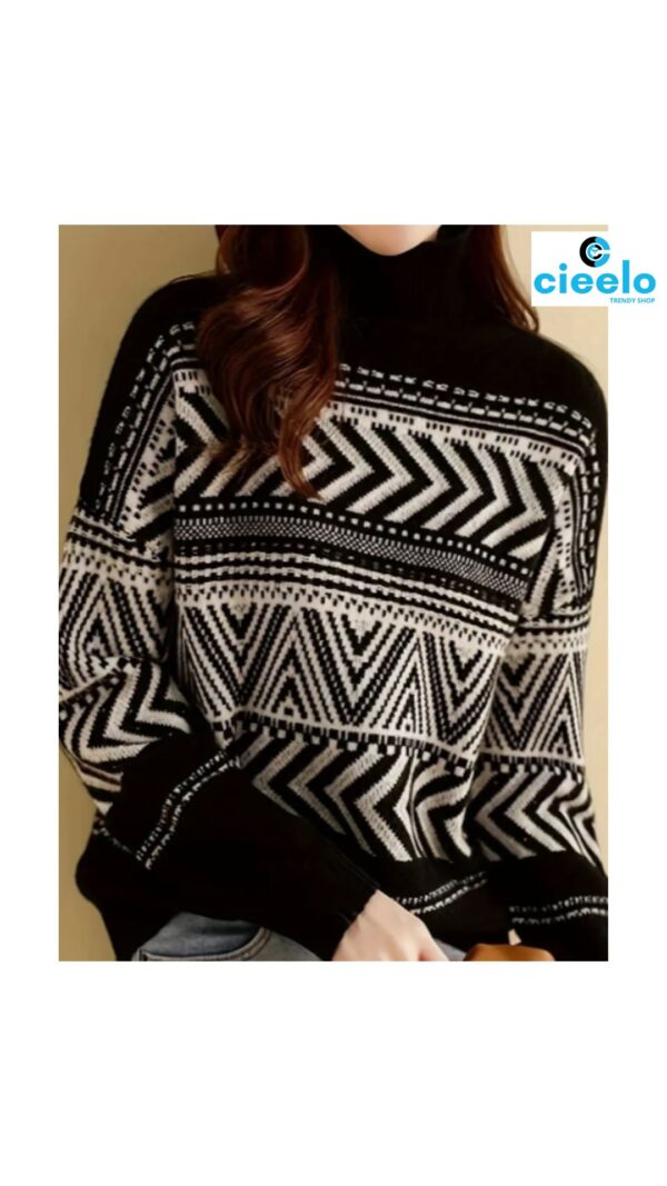 Suéter de punto cuello alto – Estilo y abrigo casual
