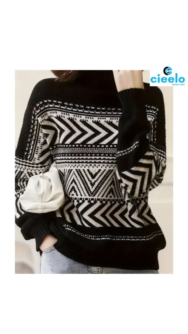 Suéter de punto cuello alto – Estilo y abrigo casual