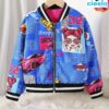 Chaqueta Bomber de Forro Polar y Estampado Pop Art para Niñas – Estilo Béisbol de Invierno