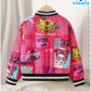 Chaqueta Bomber de Forro Polar y Estampado Pop Art para Niñas – Estilo Béisbol de Invierno