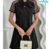 Vestido negro elegante – Mangas transparentes chic