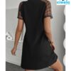 Vestido negro elegante – Mangas transparentes chic
