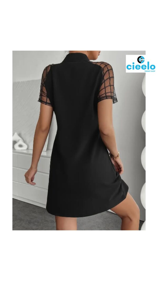 Vestido negro elegante – Mangas transparentes chic