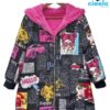 Chaqueta Larga Grafiti con Capucha – Forro de Terciopelo