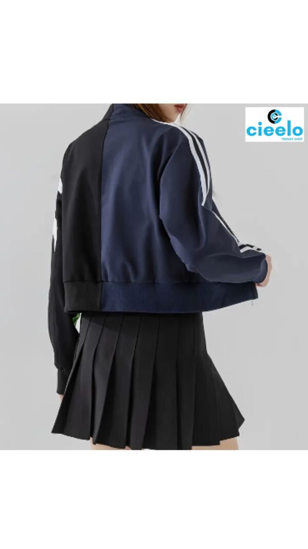 Chaqueta Casual con Estampado de Letras y Forro Polar