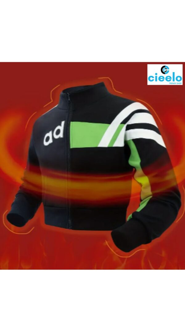 Chaqueta Casual con Estampado de Letras y Forro Polar