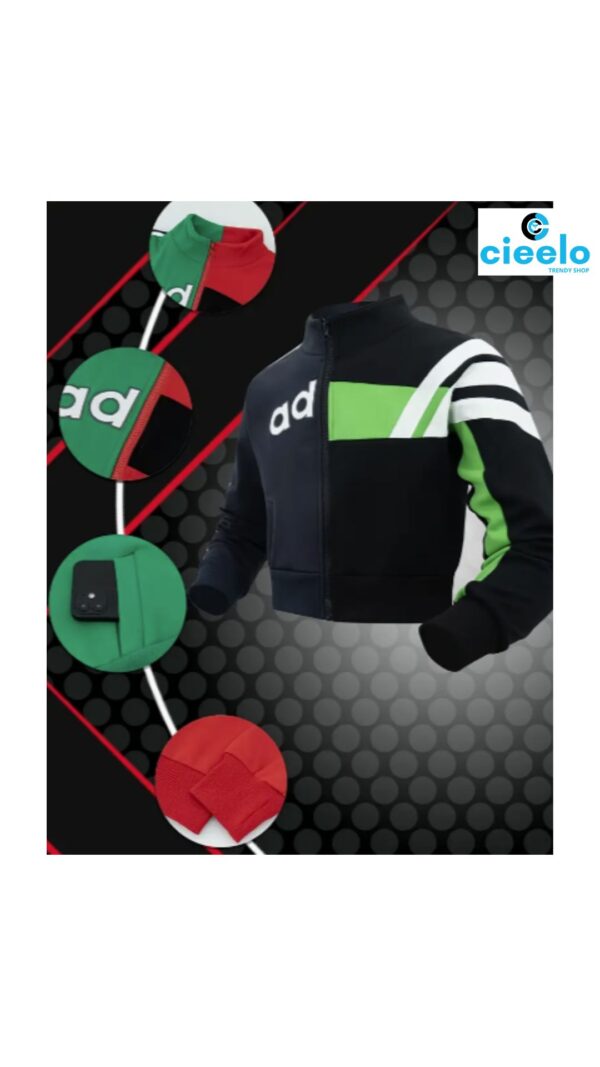 Chaqueta Casual con Estampado de Letras y Forro Polar