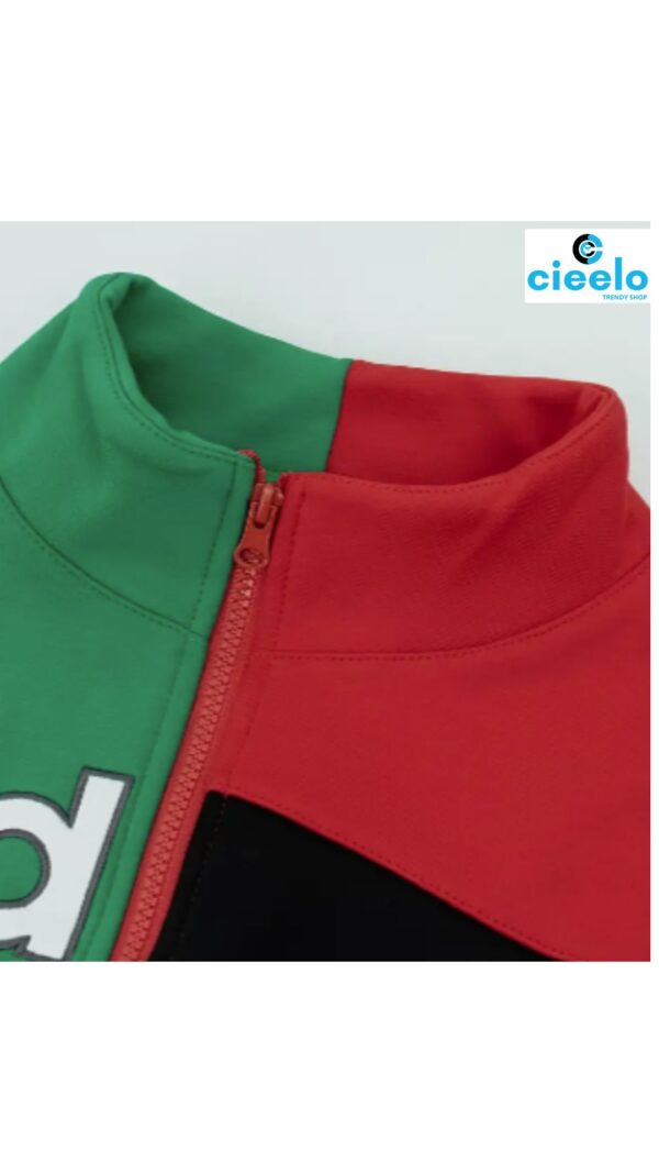 Chaqueta Casual con Estampado de Letras y Forro Polar