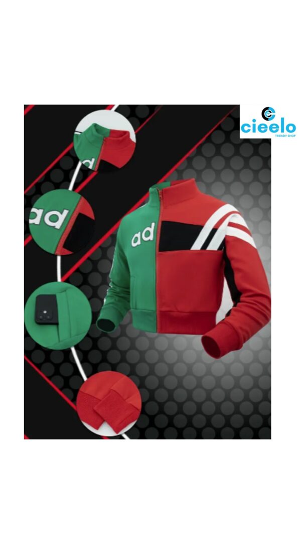 Chaqueta Casual con Estampado de Letras y Forro Polar