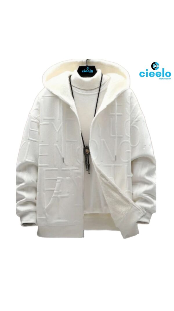 Sudadera Polar con Capucha y Letras – Estilo Casual Masculino