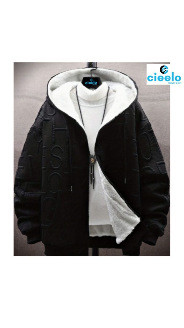 Sudadera Polar con Capucha y Letras – Estilo Casual Masculino
