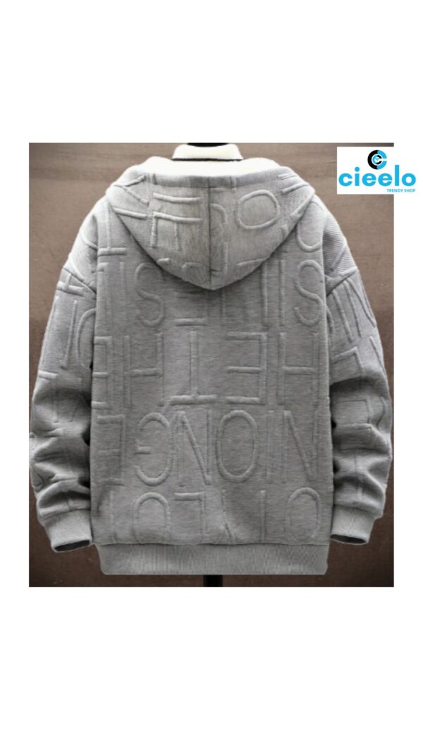 Sudadera Polar con Capucha y Letras – Estilo Casual Masculino