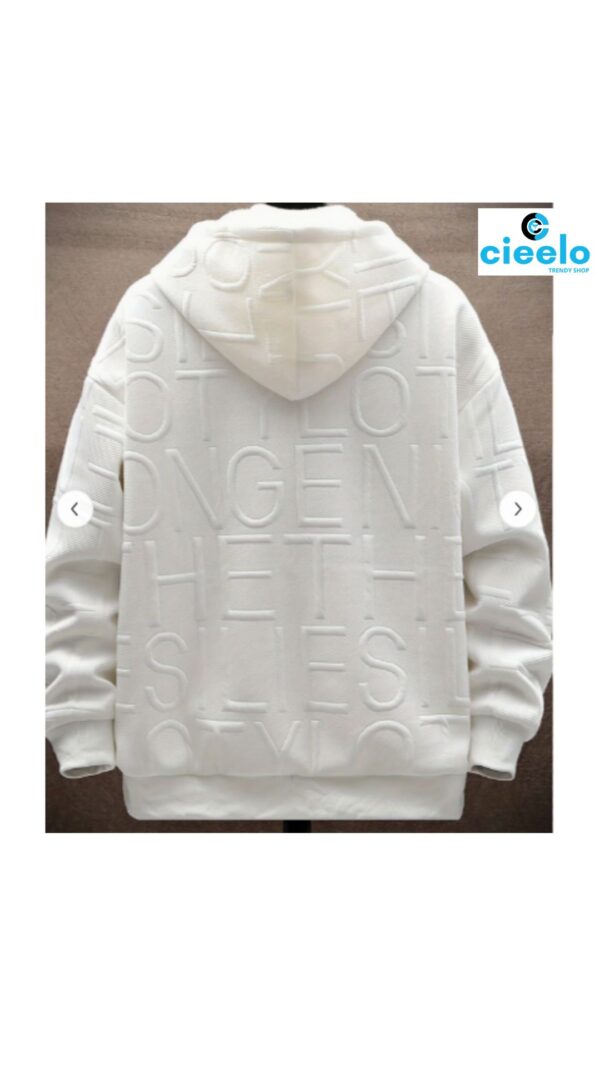 Sudadera Polar con Capucha y Letras – Estilo Casual Masculino