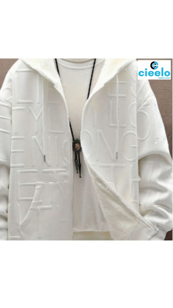 Sudadera Polar con Capucha y Letras – Estilo Casual Masculino