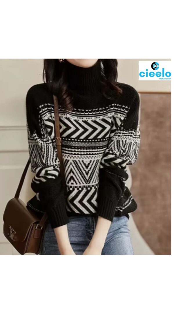 Suéter de punto cuello alto – Estilo y abrigo casual