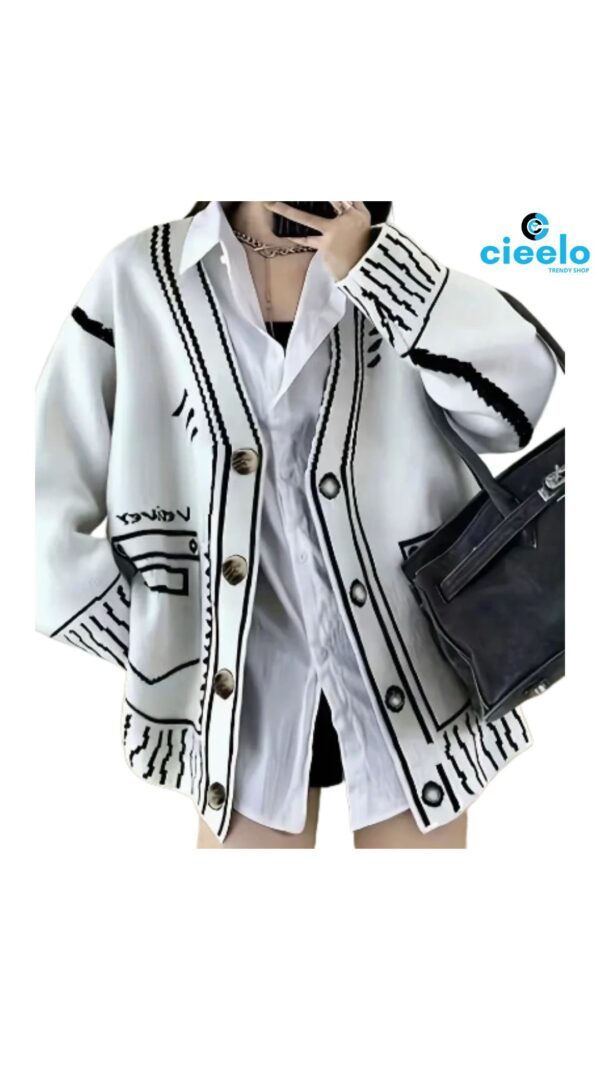 Cárdigan con grafiti – Estilo oversized y urbano cool
