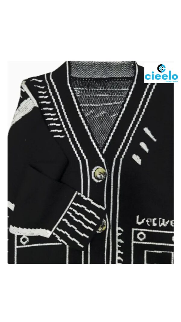 Cárdigan con grafiti – Estilo oversized y urbano cool