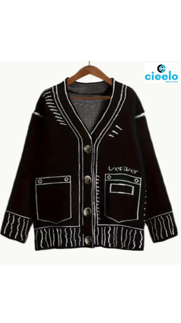 Cárdigan con grafiti – Estilo oversized y urbano cool