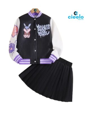 Conjunto Varsity Conejo + Falda – Cute & Cool 2 piezas