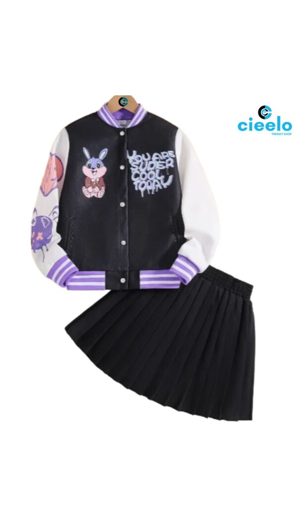 Conjunto Varsity Conejo + Falda – Cute & Cool 2 piezas