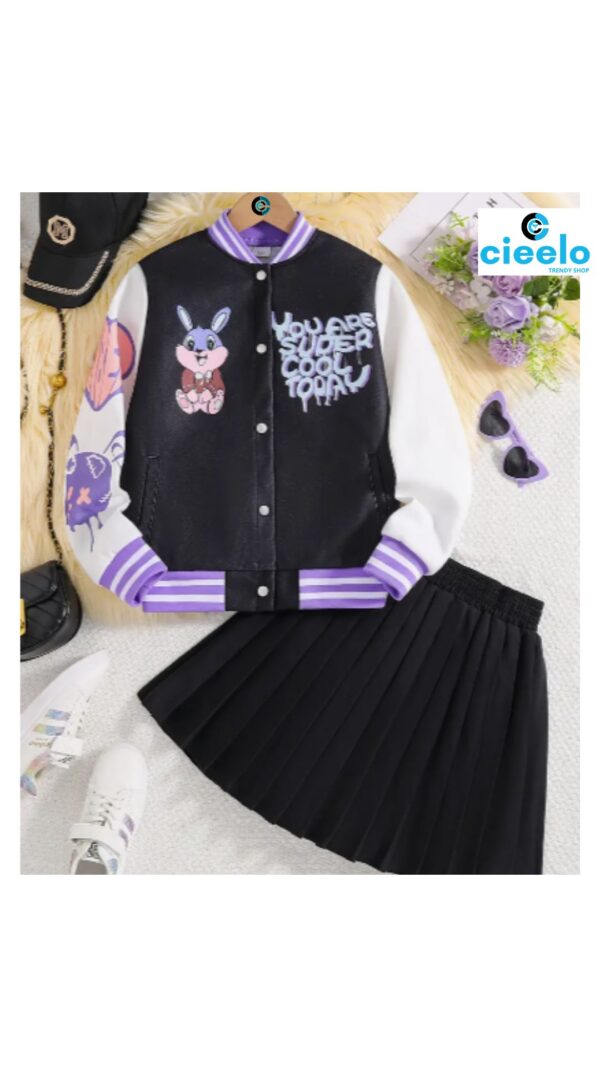 Conjunto Varsity Conejo + Falda – Cute & Cool 2 piezas