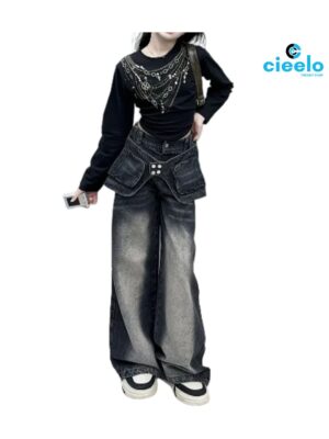 Jeans Pierna Ancha Rock – Estilo Rebelde y Cómodo
