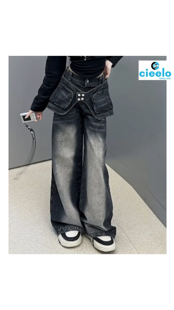 Jeans Pierna Ancha Rock – Estilo Rebelde y Cómodo