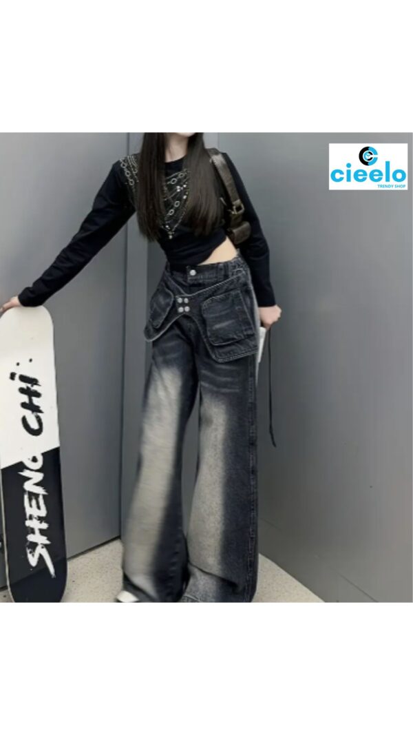 Jeans Pierna Ancha Rock – Estilo Rebelde y Cómodo