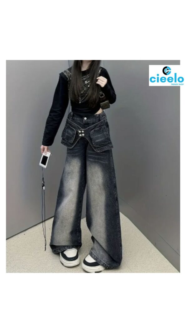 Jeans Pierna Ancha Rock – Estilo Rebelde y Cómodo