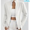 Cárdigan suave con cremallera – Elegancia casual ligera