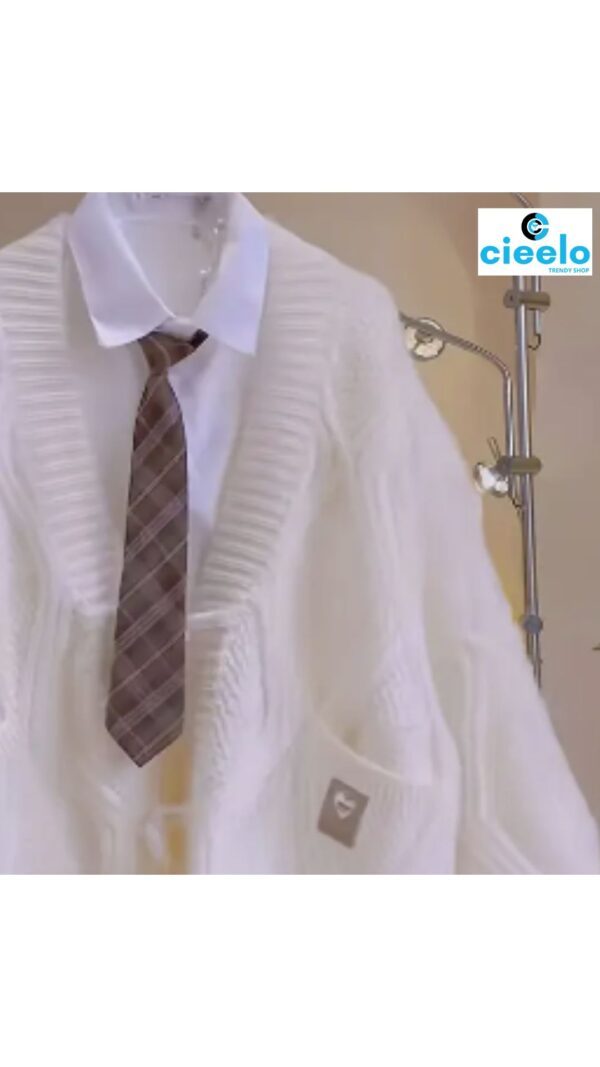 Cárdigan de Punto con Cuello en V – Suéter Casual con Bolsillos