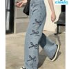 Jeans Y2K con Lazo Bordado – Estilo Vintage Cómodo