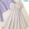 Conjunto Floral con Cárdigan – 2 Piezas para Niñas