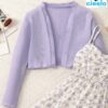 Conjunto Floral con Cárdigan – 2 Piezas para Niñas