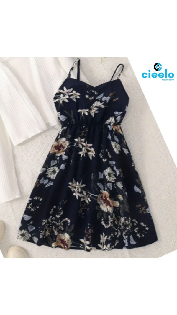 Conjunto Floral con Cárdigan – 2 Piezas para Niñas