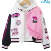 Chaqueta Varsity Rosa y Negra para Niñas – Con Parches y "DISFRUTA"