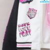 Chaqueta Varsity Rosa y Negra para Niñas – Con Parches y "DISFRUTA"