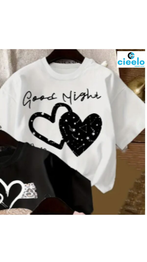 Conjunto de 3 Camisetas con Corazones – Suaves y Ligeras