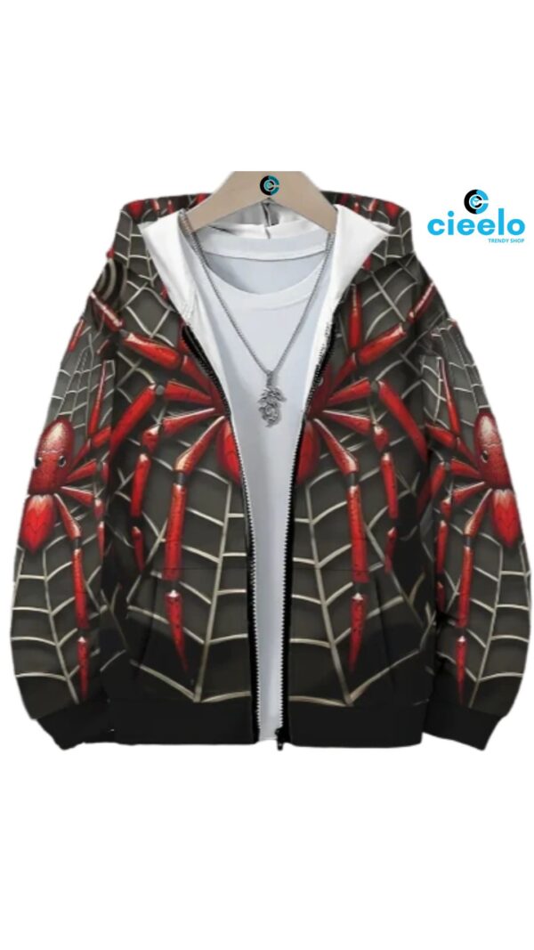 Chaqueta Telaraña con Capucha – ¡Conviértelo en su héroe favorito!