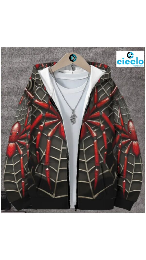 Chaqueta Telaraña con Capucha – ¡Conviértelo en su héroe favorito!
