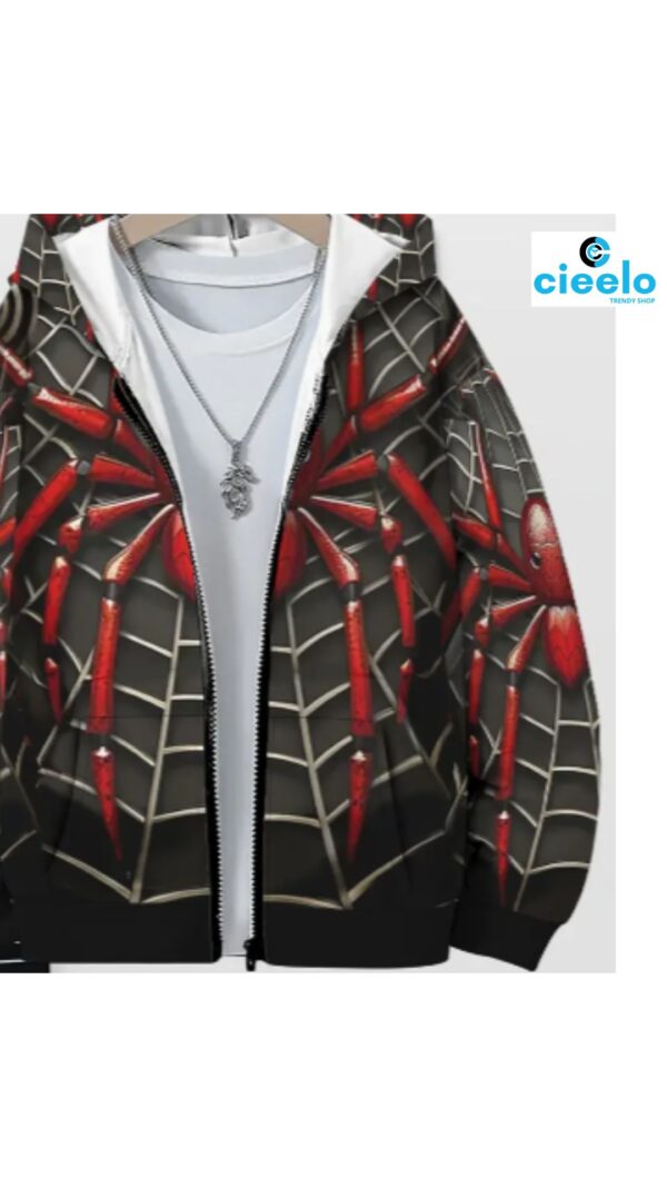 Chaqueta Telaraña con Capucha – ¡Conviértelo en su héroe favorito!
