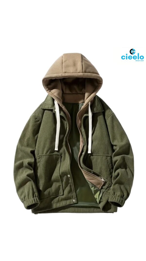 Chaqueta Casual Vintage con Capucha para Hombre