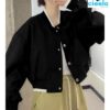 Chaqueta Varsity Mujer – Estilo Deportivo en Blanco y Negro