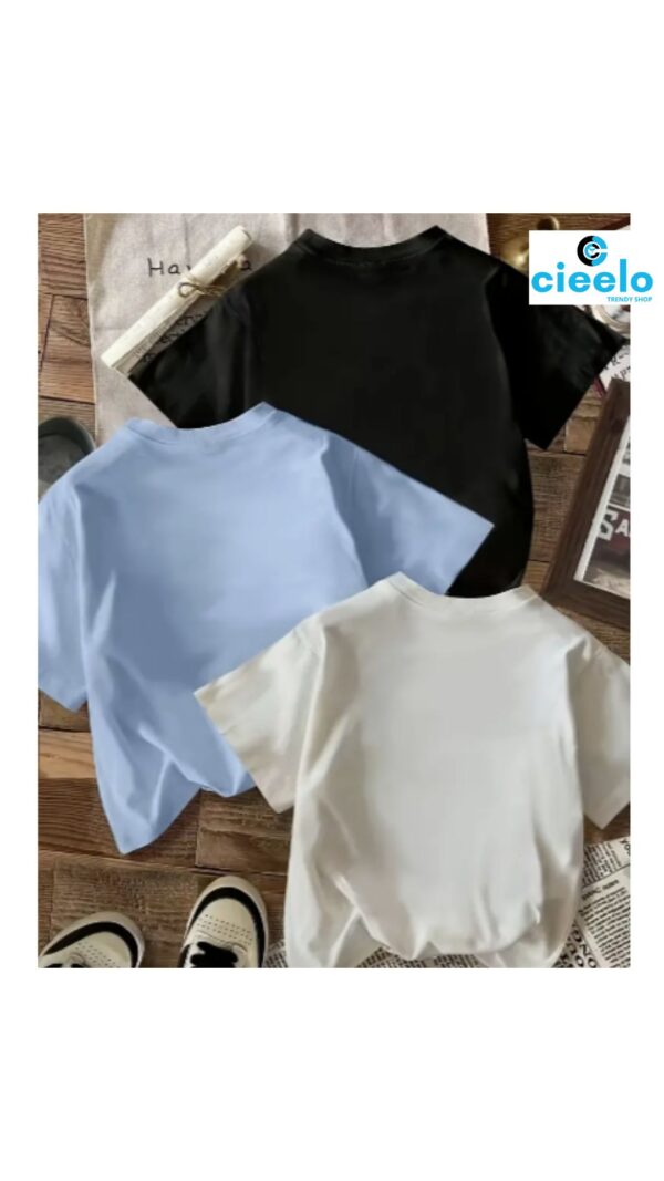 Paquete 3 Camisetas de Manga Corta con Caras Alegres – Perfectas para el Verano